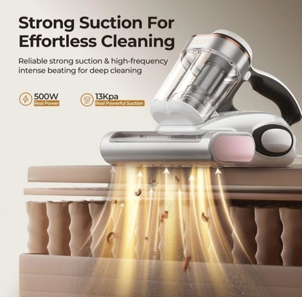 JIGOO Bed Vacuum Cleaner with Dust Sensor, Mattress Vacuum Cleaner with UV & ...